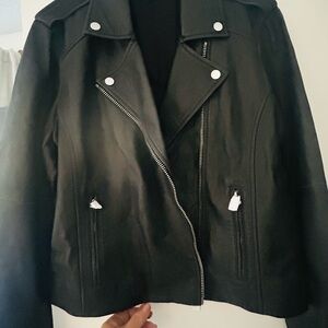 Lucky Brand Black Leather Biker Jacket